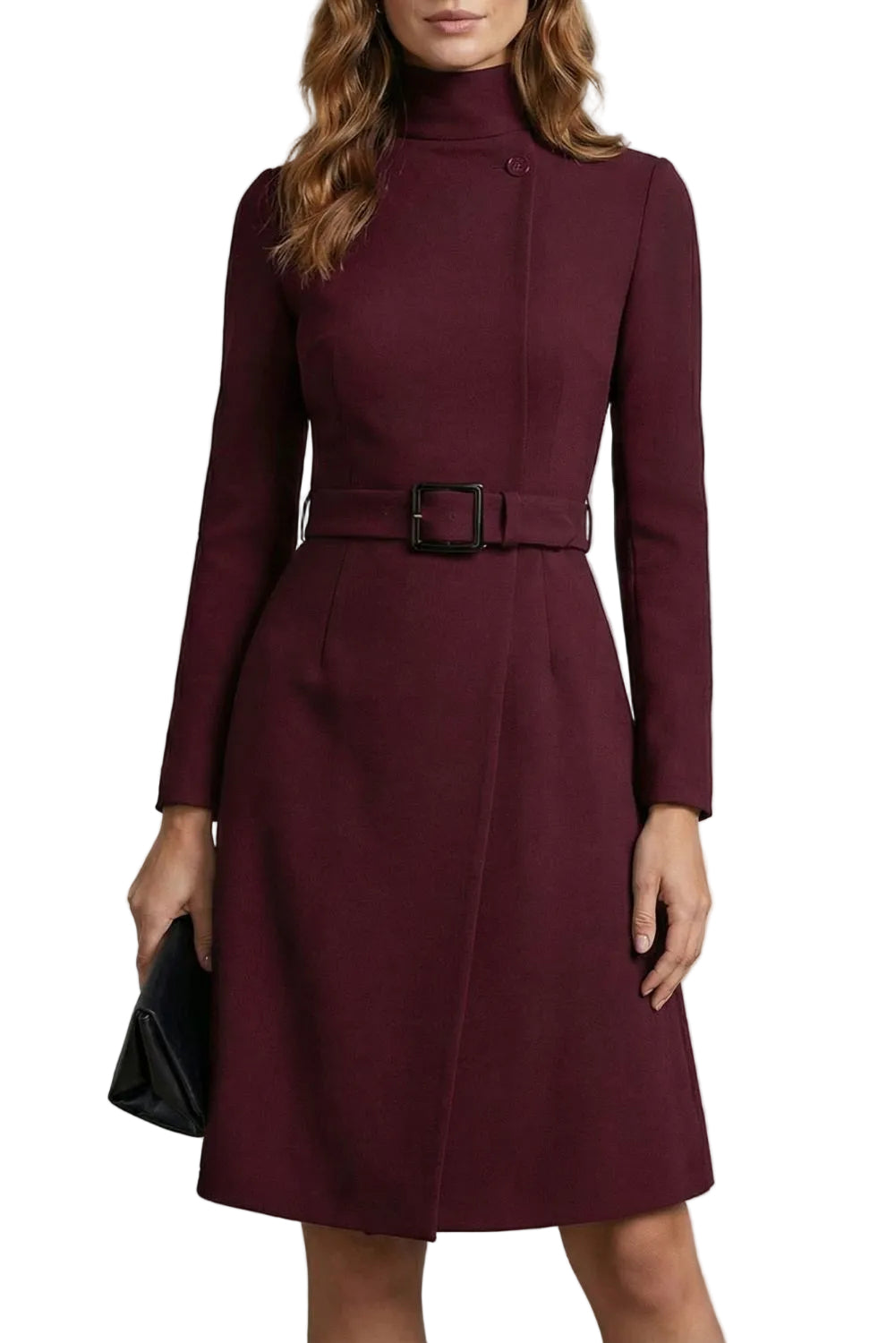 Nivara – Asymmetric belted waist – A-line midi dress