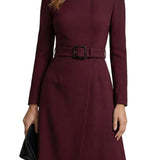 Nivara – Asymmetric belted waist – A-line midi dress