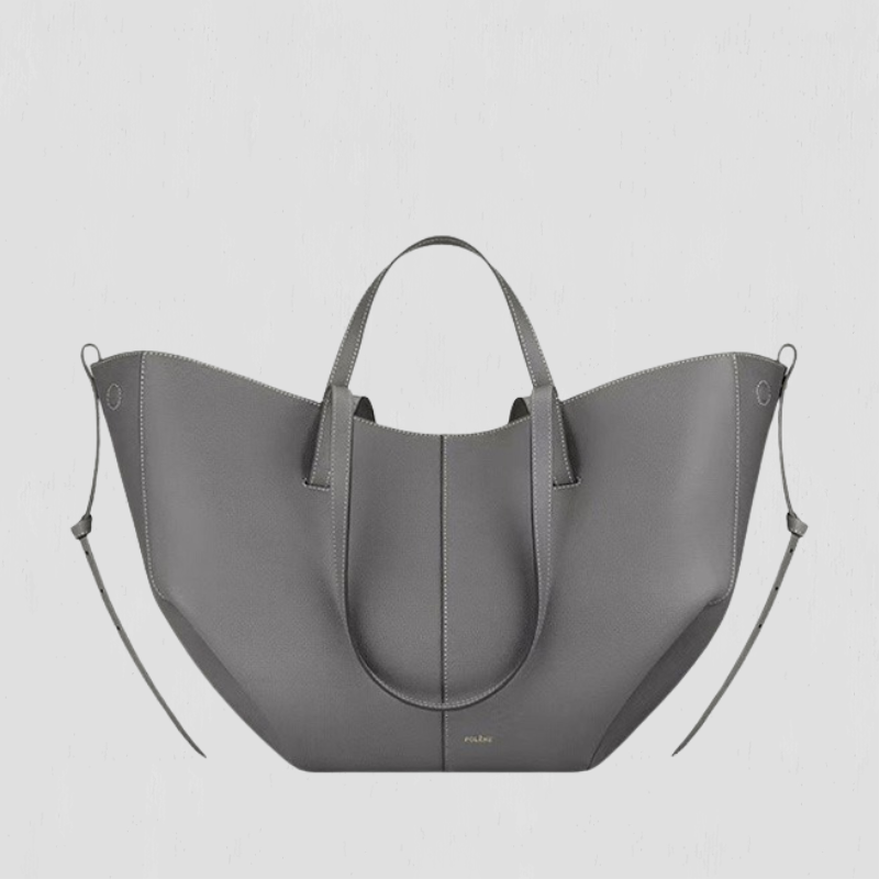STRUCTURED TOTE BAG WITH RUCHED DETAILS
