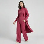 Conjunto de Malha com Cardigan Comprido para Conforto Elegante