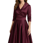 Élodianne – Draped collar elegance – Midi dress