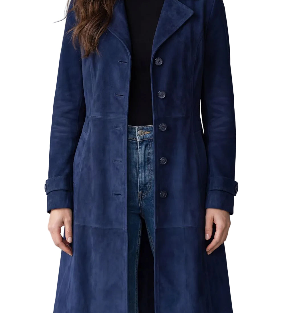Delvienne – Vintage suede finish – Longline coat