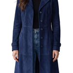 Delvienne – Vintage suede finish – Longline coat