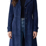 Delvienne – Vintage suede finish – Longline coat