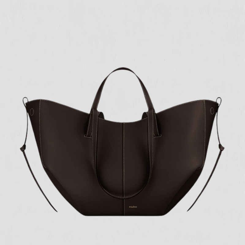 STRUCTURED TOTE BAG WITH RUCHED DETAILS