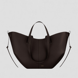 STRUCTURED TOTE BAG WITH RUCHED DETAILS