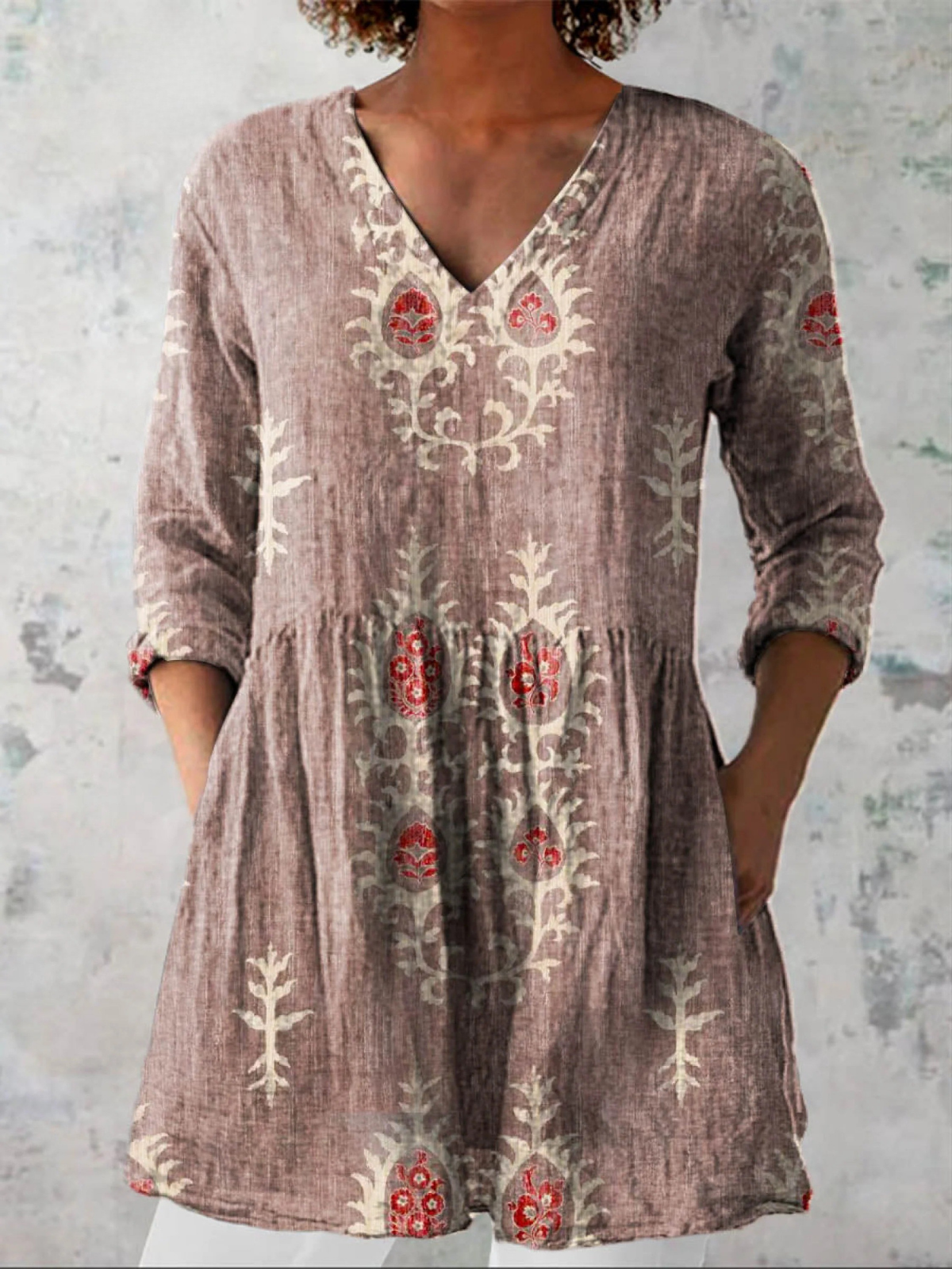 PATTERNED LONG BLOUSE 2