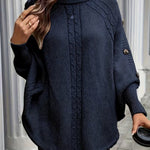 LOLANNA HIGH-NECK TWISTED FRONT SWEATER