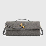 LUXURY WOVEN SUEDE CLUTCH