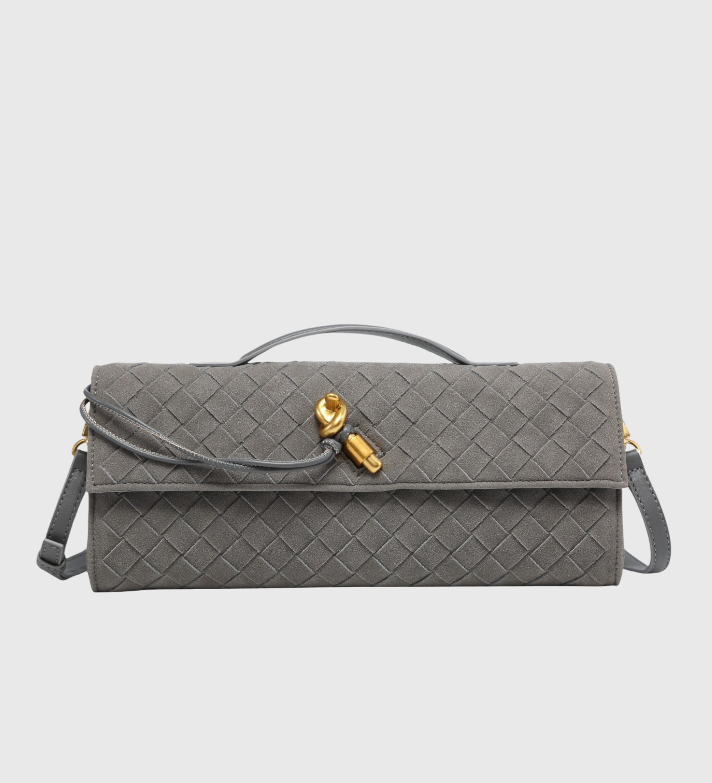 LUXURY WOVEN SUEDE CLUTCH