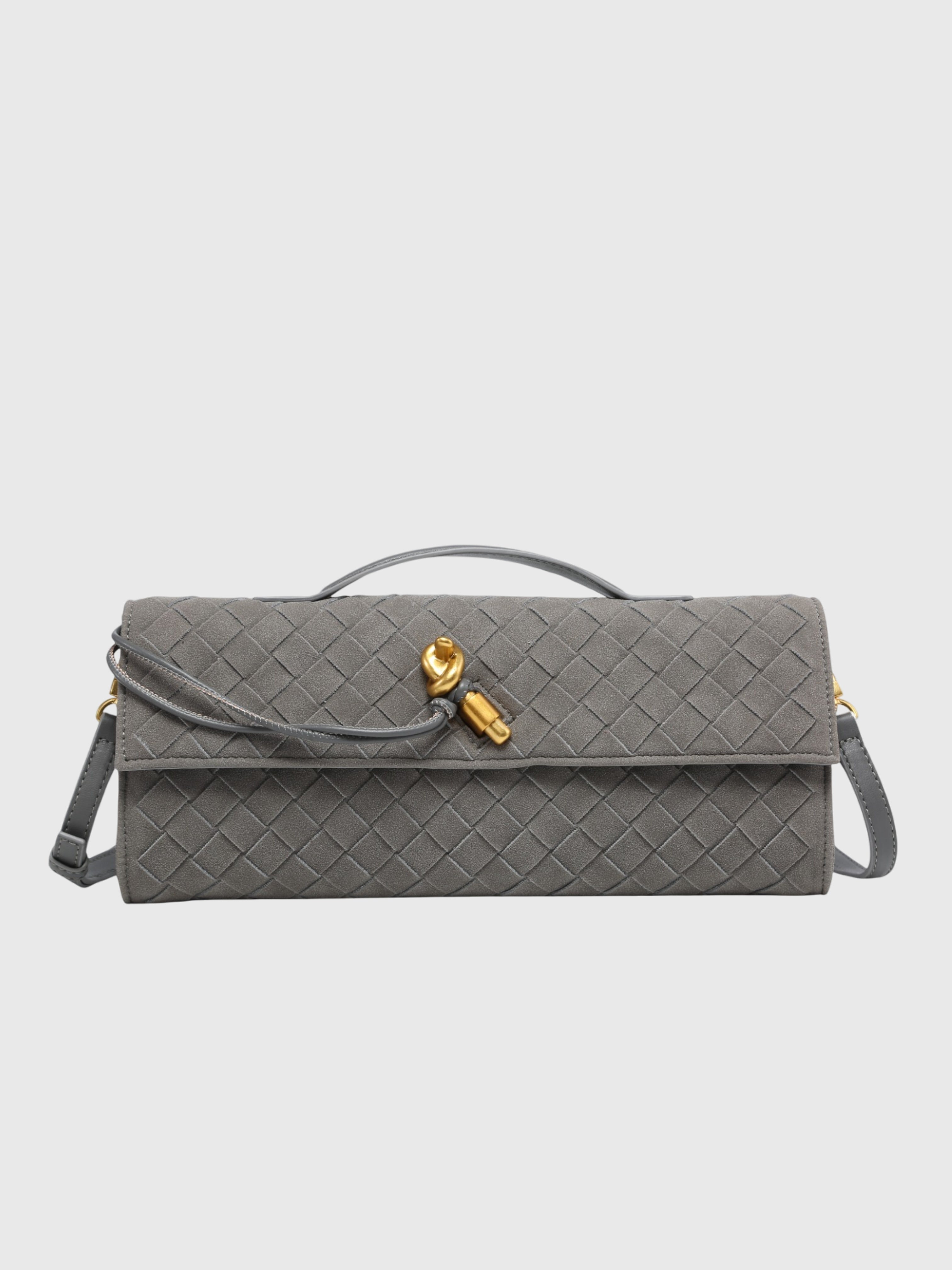 LUXURY WOVEN SUEDE CLUTCH