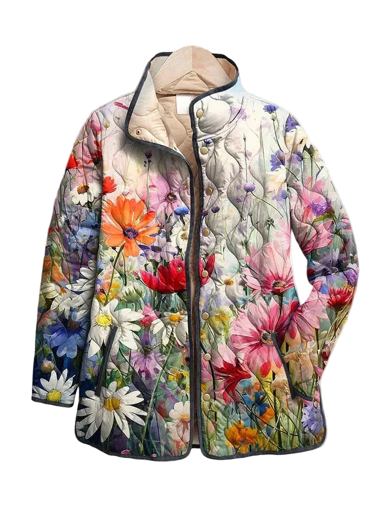 Kaia | Charming Vintage Floral Print Quilted Jacket — Final Edit