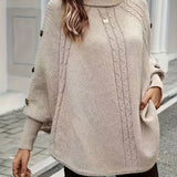 LOLANNA HIGH-NECK TWISTED FRONT SWEATER