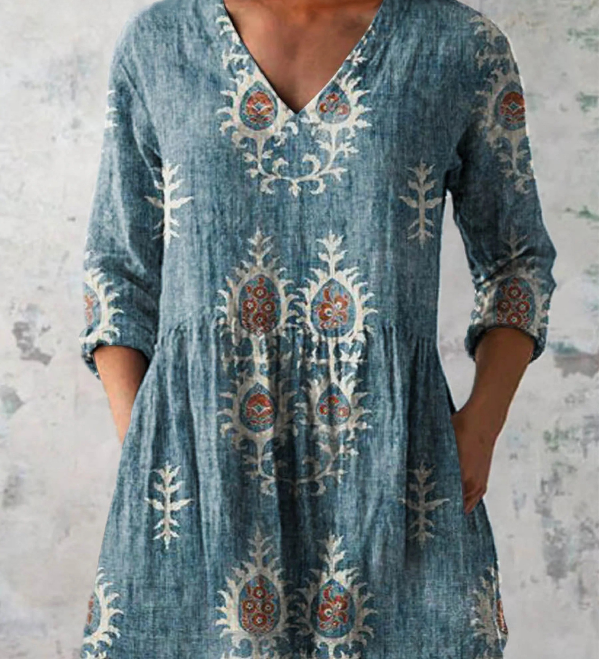 PATTERNED LONG BLOUSE 2