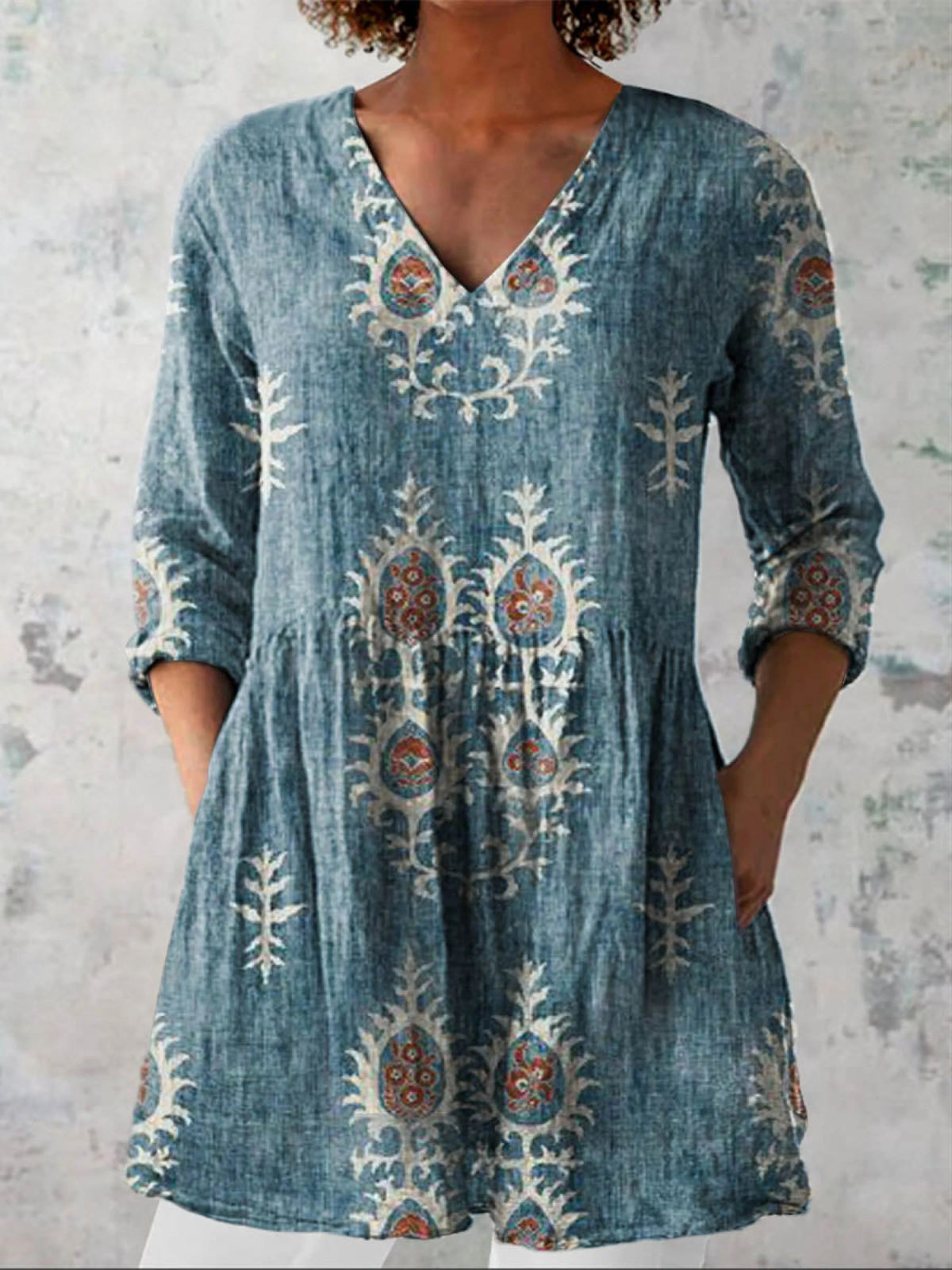 PATTERNED LONG BLOUSE 2