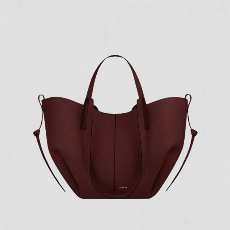 STRUCTURED TOTE BAG WITH RUCHED DETAILS