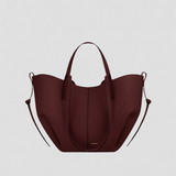 STRUCTURED TOTE BAG WITH RUCHED DETAILS