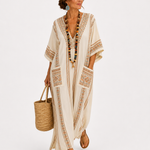 BEIGE ETHNIC CAFTAN