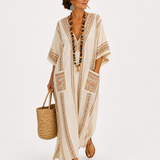 BEIGE ETHNIC CAFTAN