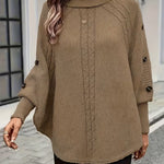 LOLANNA HIGH-NECK TWISTED FRONT SWEATER
