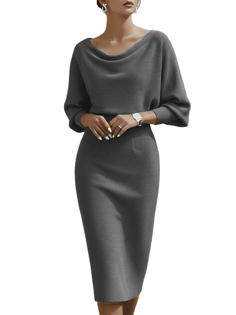 Elegant Draped Midi Dress