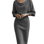 Elegant Draped Midi Dress
