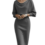 Elegant Draped Midi Dress