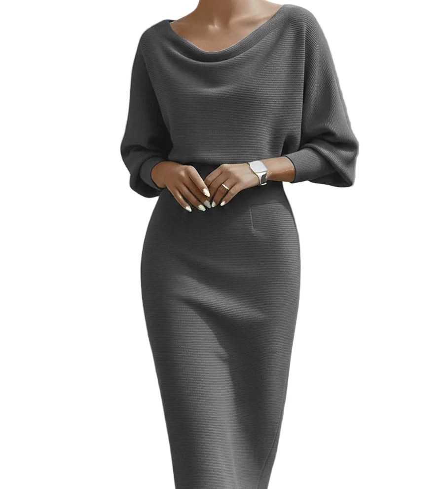 Elegant Draped Midi Dress