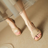 RETRO SQUARE TOE SANDALS