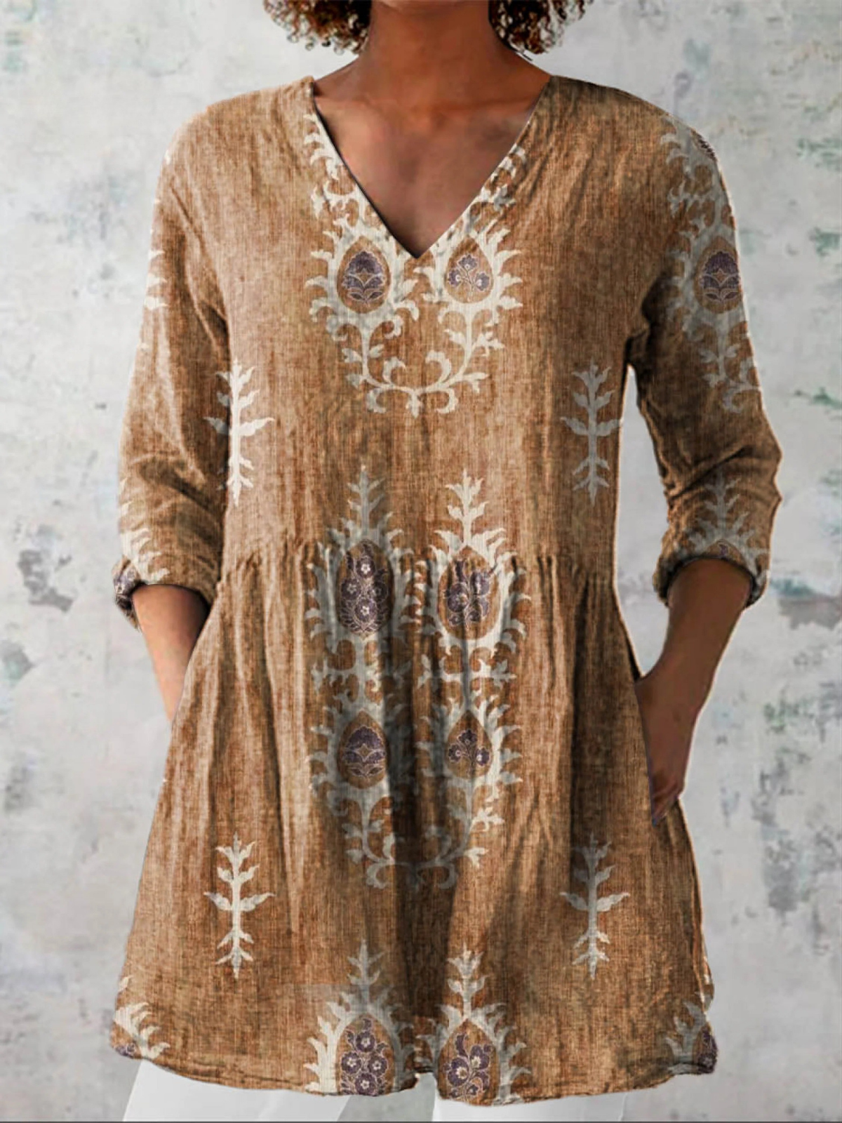 PATTERNED LONG BLOUSE 2