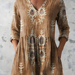 GREEN LONG BLOUSE WITH V-NECK 1