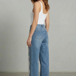 Lunetta – Vintage mesh patchwork – Wide-leg jeans
