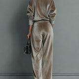 Women's turtleneck casual warm velvet suit