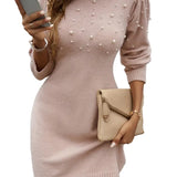 PEARL KNIT DRESS WITH ELEGANT EXPRESSION