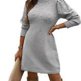 PEARL KNIT DRESS WITH ELEGANT EXPRESSION