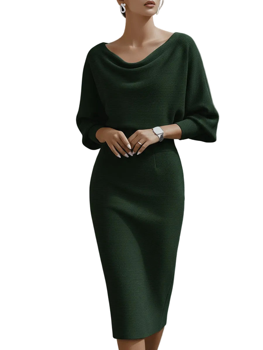 Elegant Draped Midi Dress