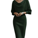 Elegant Draped Midi Dress