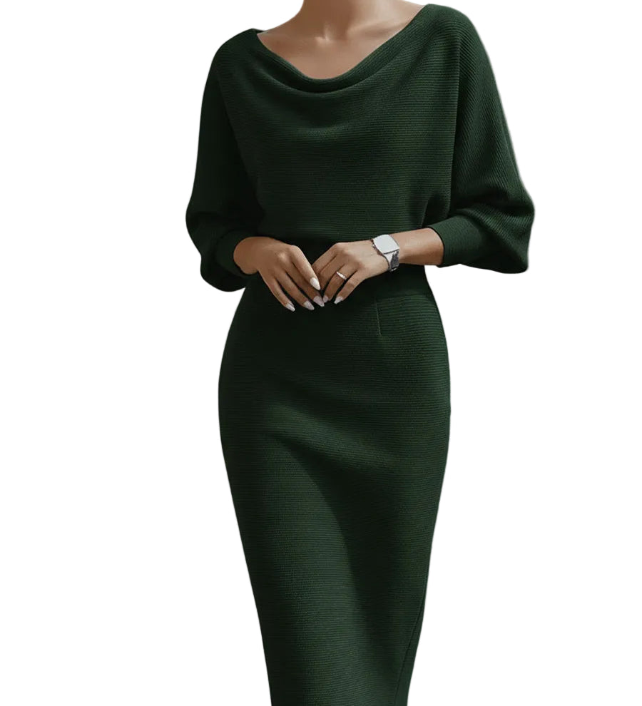 Elegant Draped Midi Dress
