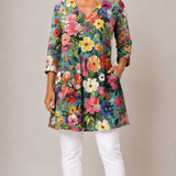 MULTICOLOUR LONG BLOUSE WITH V-NECK 11