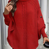 LOLANNA HIGH-NECK TWISTED FRONT SWEATER