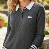 CONTRAST COLLAR SWEATER