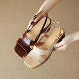 RETRO SQUARE TOE SANDALS