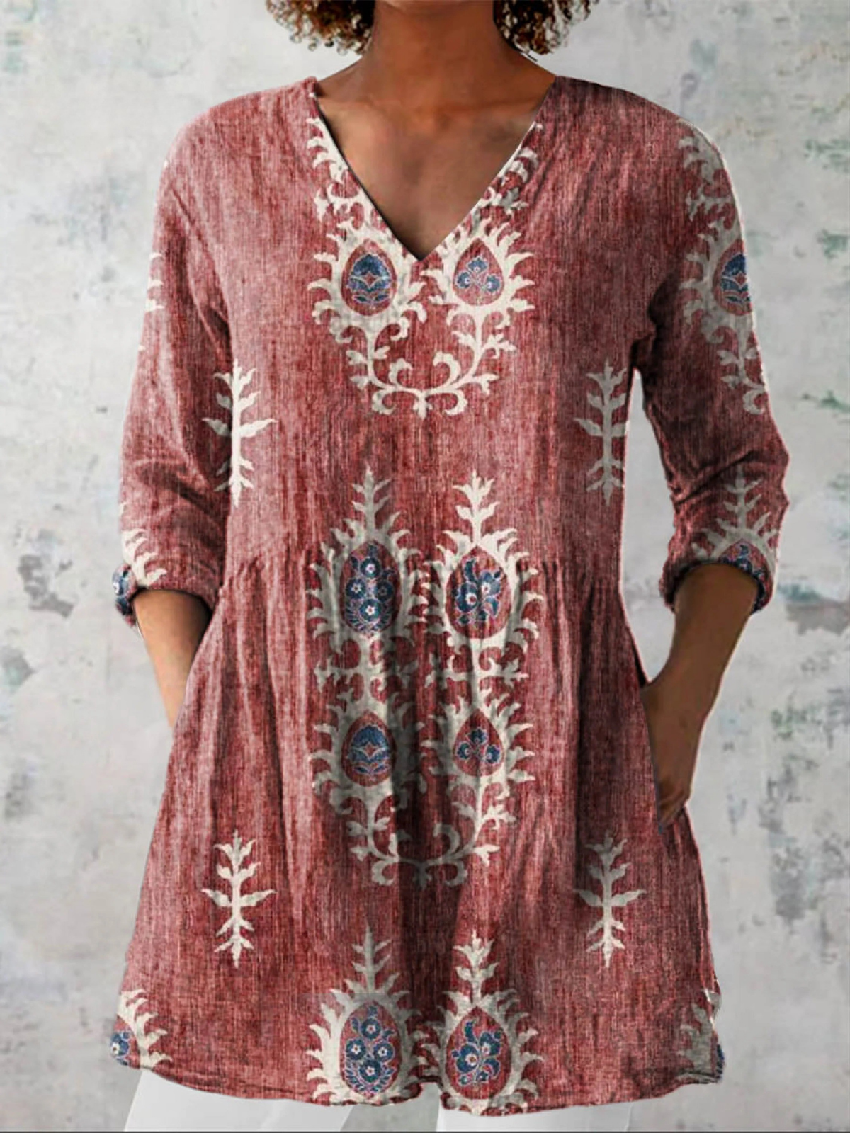 PATTERNED LONG BLOUSE 2