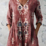 GREEN LONG BLOUSE WITH V-NECK 1
