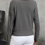 CABLE KNIT SWEATER WITH COLLAR