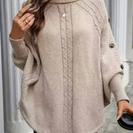 LOLANNA HIGH-NECK TWISTED FRONT SWEATER