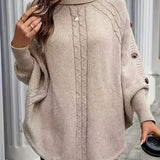 LOLANNA HIGH-NECK TWISTED FRONT SWEATER