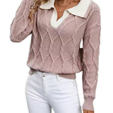 CABLE KNIT SWEATER WITH COLLAR