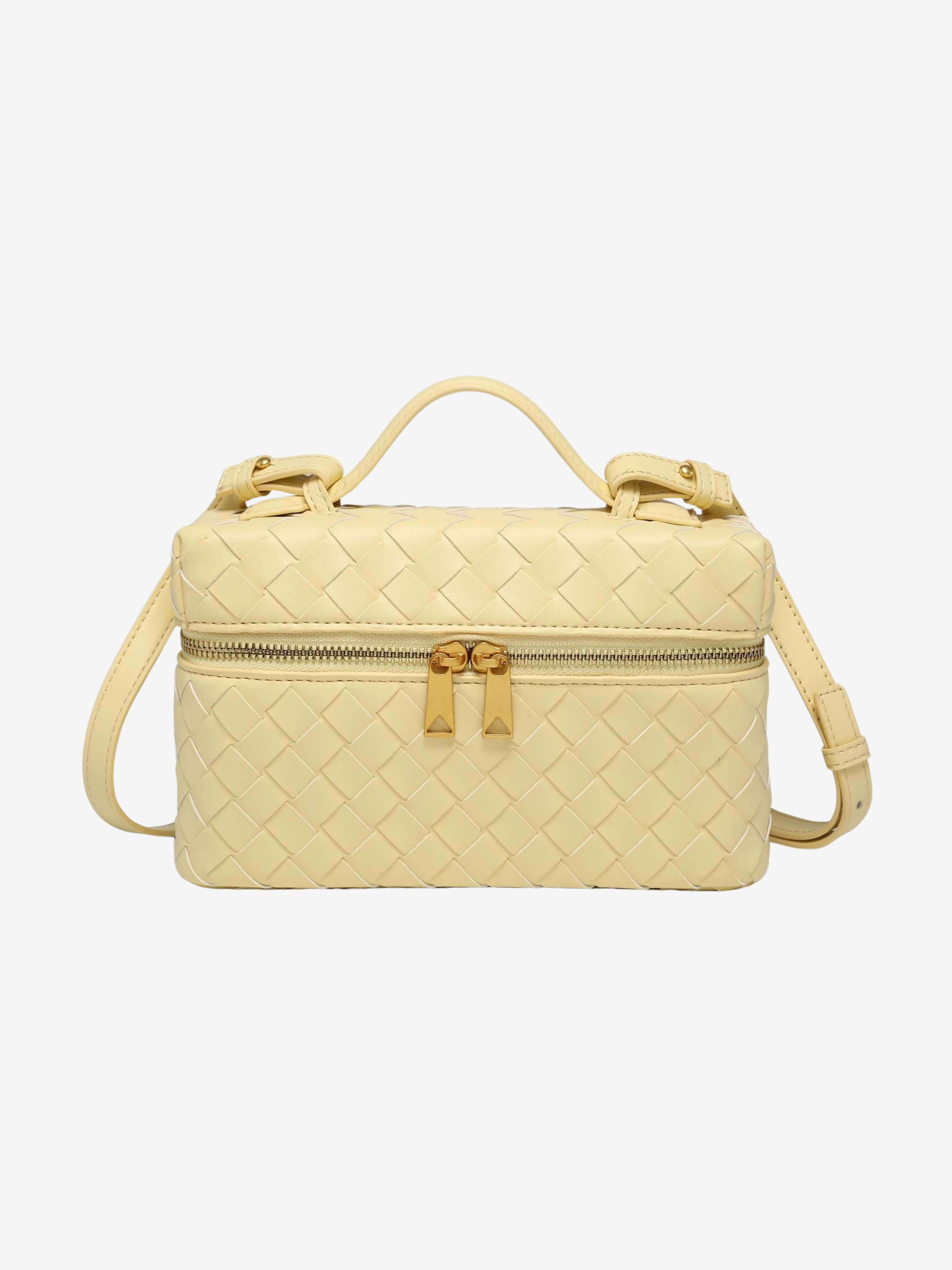 STRUCTURED WOVEN BAG WITH GLOSS FINISH