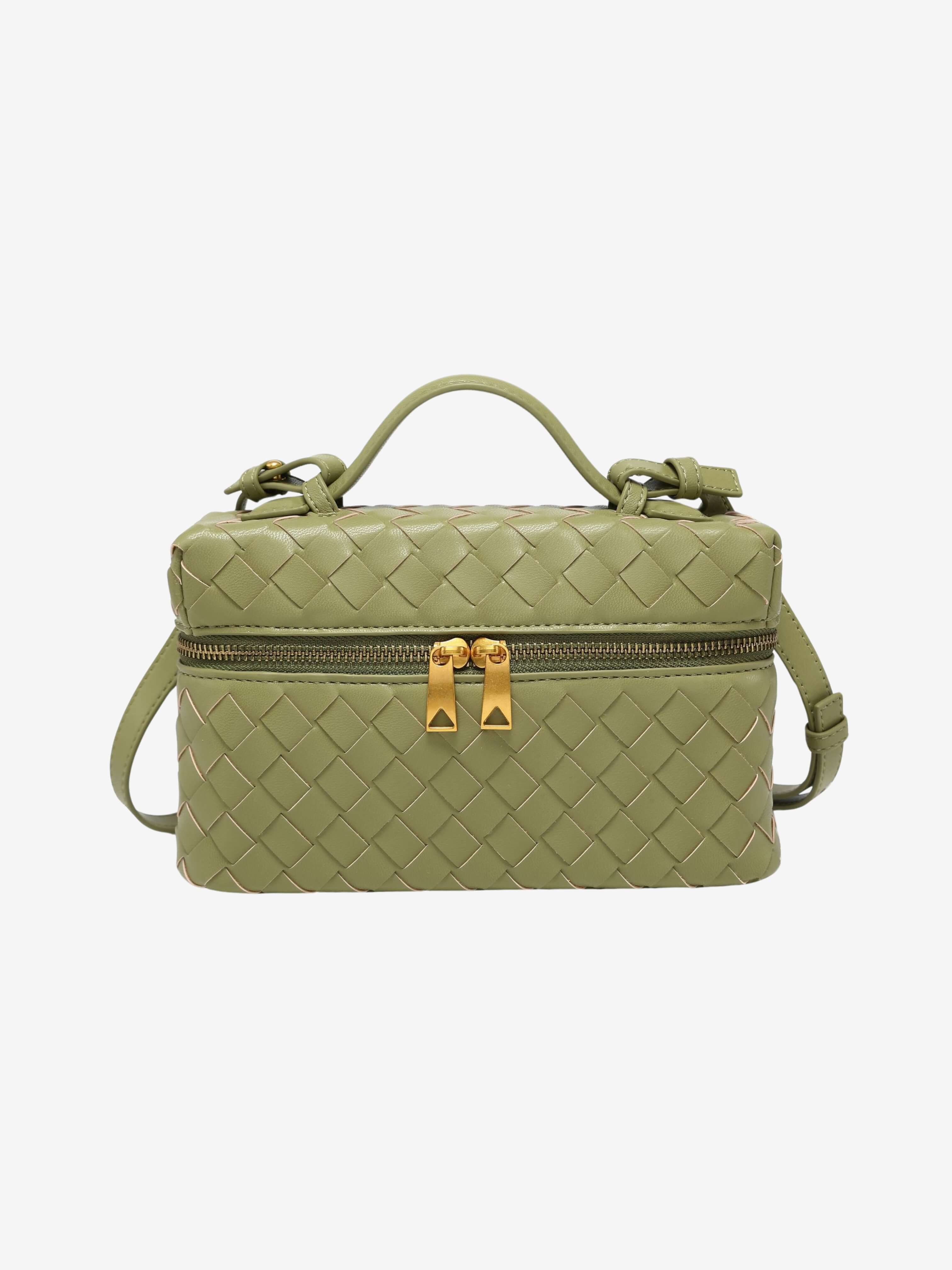 STRUCTURED WOVEN BAG WITH GLOSS FINISH